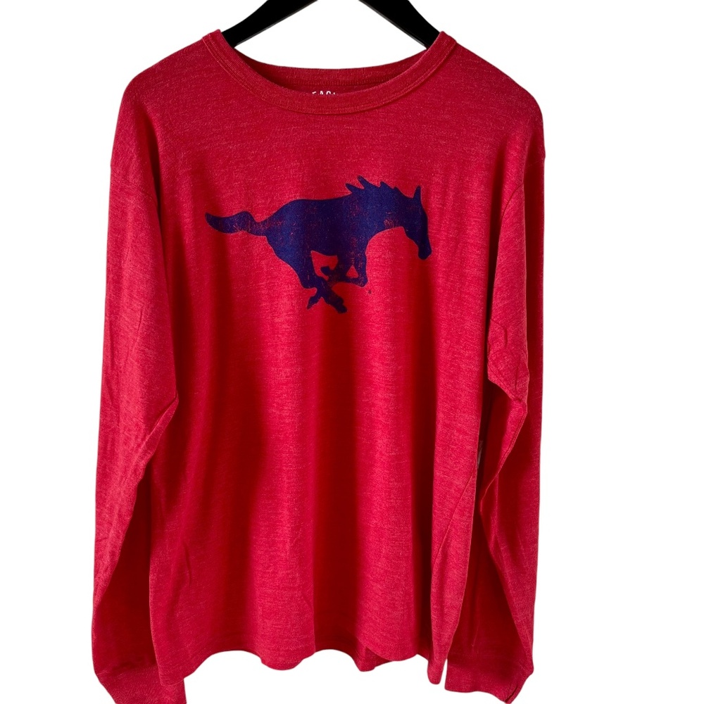 SMU Long-Sleeve League T-Shirt, Faded Red, Large